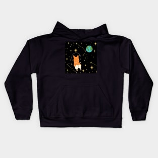 Corgi in Space Kids Hoodie